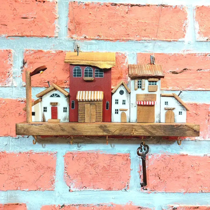 جاکلیدی چوبی مدل دهکده رویایی کد 5312