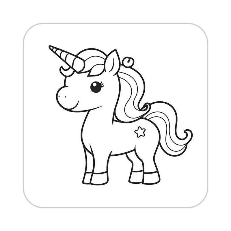 زیر لیوانی کاکتی طرح اسب تک شاخ و یونیکورن مدل mp30285