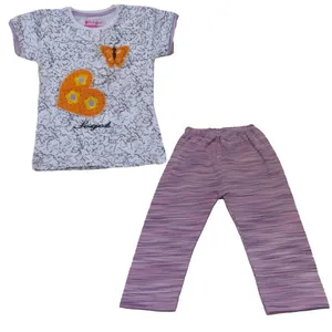 ست تی شرت و شلوار دخترانه مدل پروانه ای کد 2