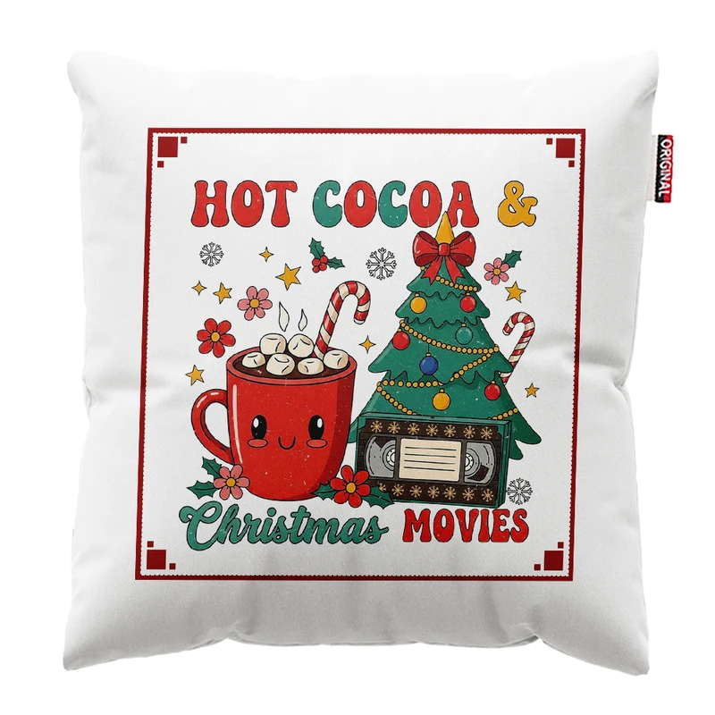 کوسن پاد آفرین مدل کریسمس طرح بابانوئل کاج گوزن آدم برفی کد PK402485 سایز 40*40 سانتی متر