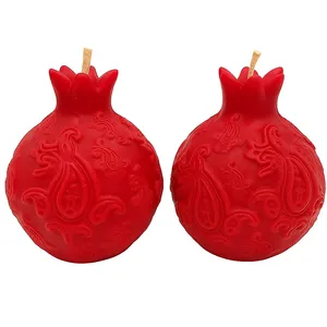 شمع دست ساز بدون بو مدل یلدایی زمان اتمام 2 ساعت مجموعه ۲ عددی