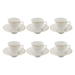 ست فنجان و نعلبکی 12 پارچه چینی زرین ایران مدل قهوه خوری شهرزاد 7 سپینود درجه عالی