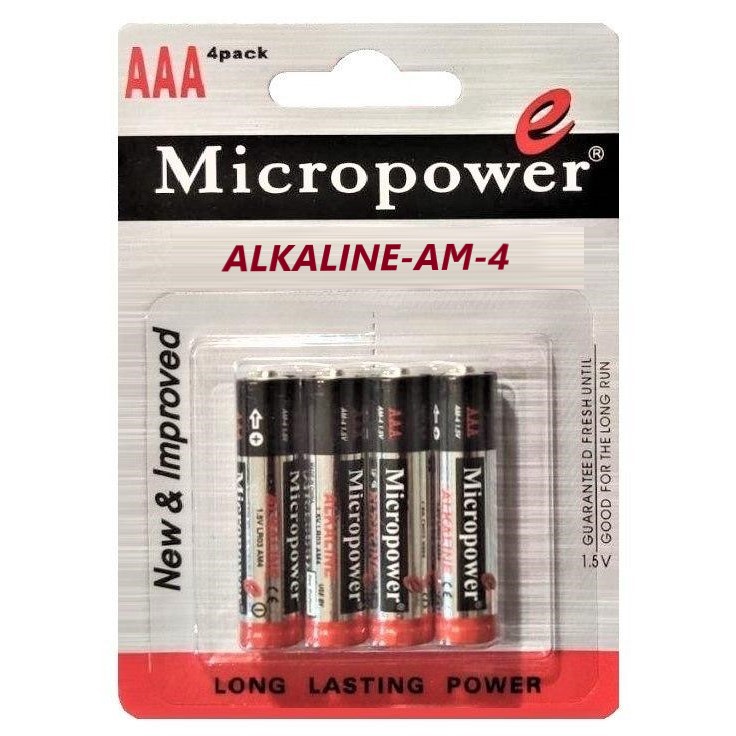 باتری نیم قلمی میکروپاور مدل AM-4 بسته 4 عددی