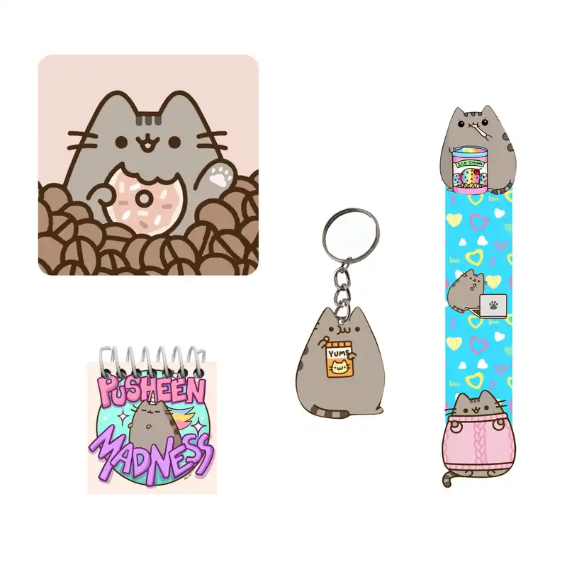 بسته  لوازم التحریر مدل گربه پوشن مجموعه 4 عددی