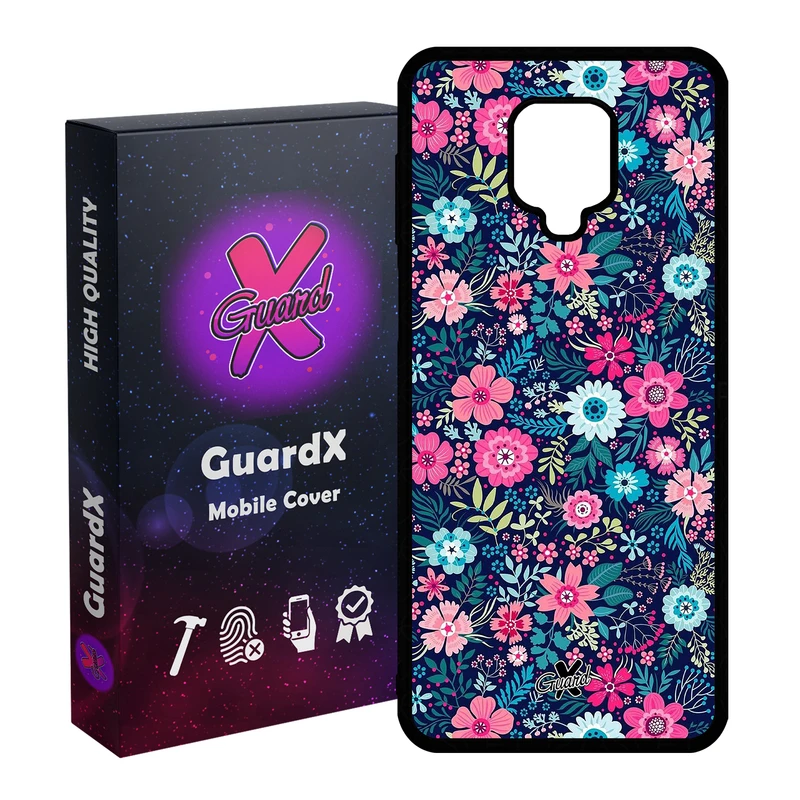 کاور گارد ایکس طرح Flower مدل Glass10210 مناسب برای گوشی موبایل سامسونگ Redmi Note 9S / Note 9 Pro / Note 9 Pro Max