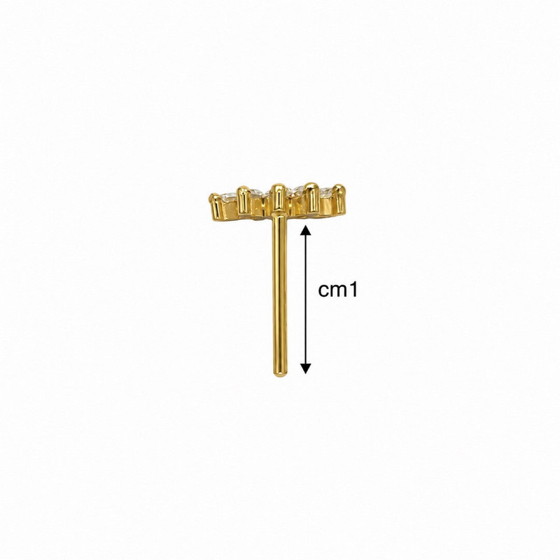گوشواره میخی طلا 18 عیار زنانه کیا گالری مدل پنج مارکیز ریز کد EM۵۰۱ - 3