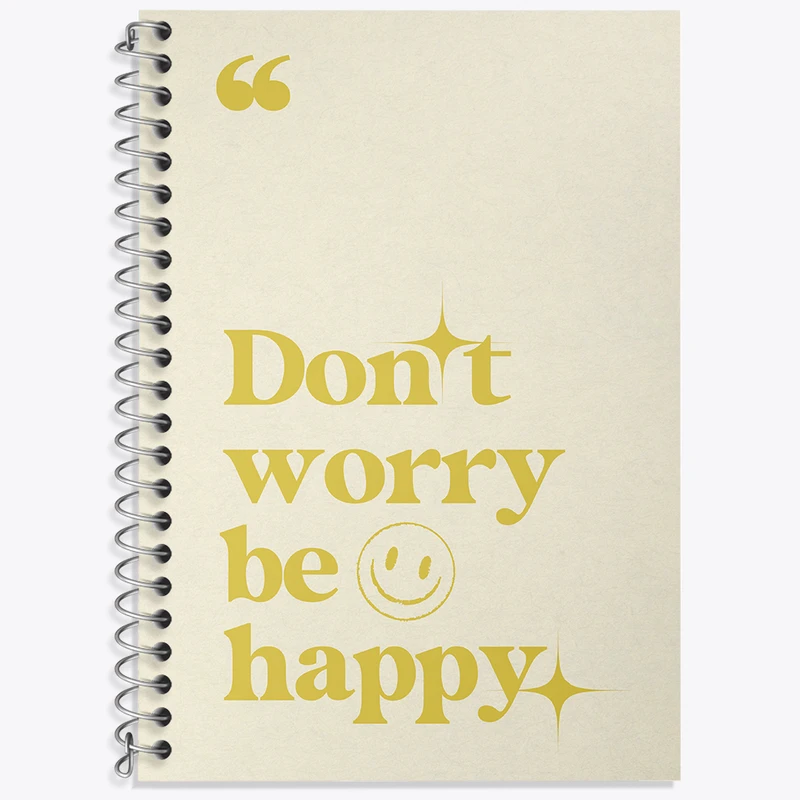دفتر زبان 50 برگ خندالو مدل دو خط طرح Don't Worry Be Happy کد N2345