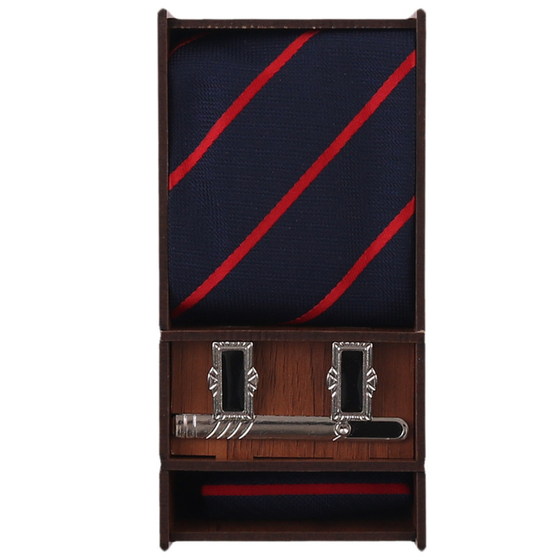 ست کراوات و دستمال جیب و دکمه سردست و گیره کراوات مردانه مدل PJ-111001