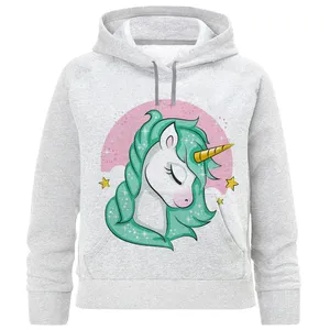 هودی دخترانه مدل تکشاخ سبز F783