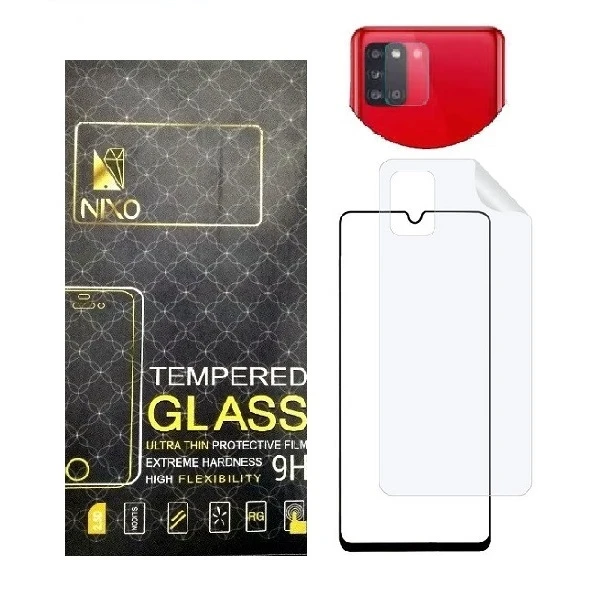 محافظ صفحه نمایش نیکسو مدل FUL مناسب برای گوشی موبایل سامسونگ Galaxy A71 به همراه محافظ پشت گوشی و محافظ لنز دوربین