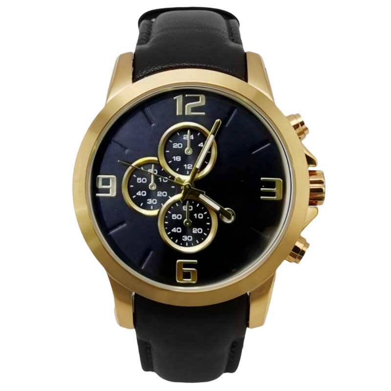 ساعت مچی عقربه‌ای مردانه کوارتز مدل کلاسیک تک موتوره بند چرم قفل فیکس کد 1