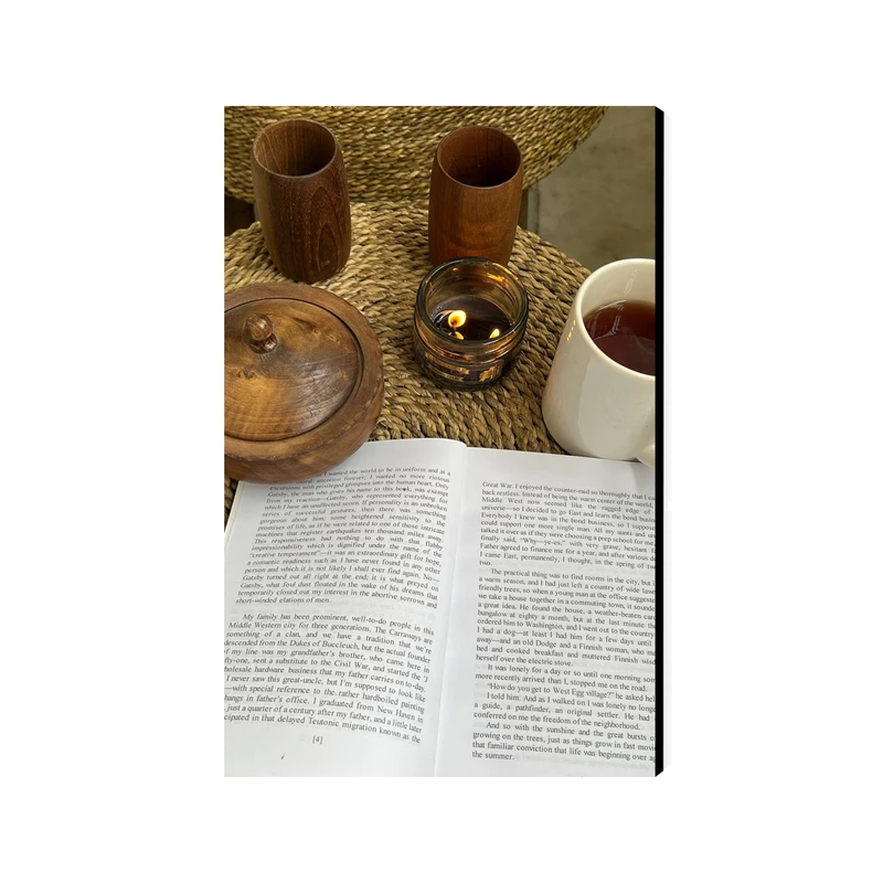 تابلو شاسی عرش مدل هنری کتاب و گل کد As3119