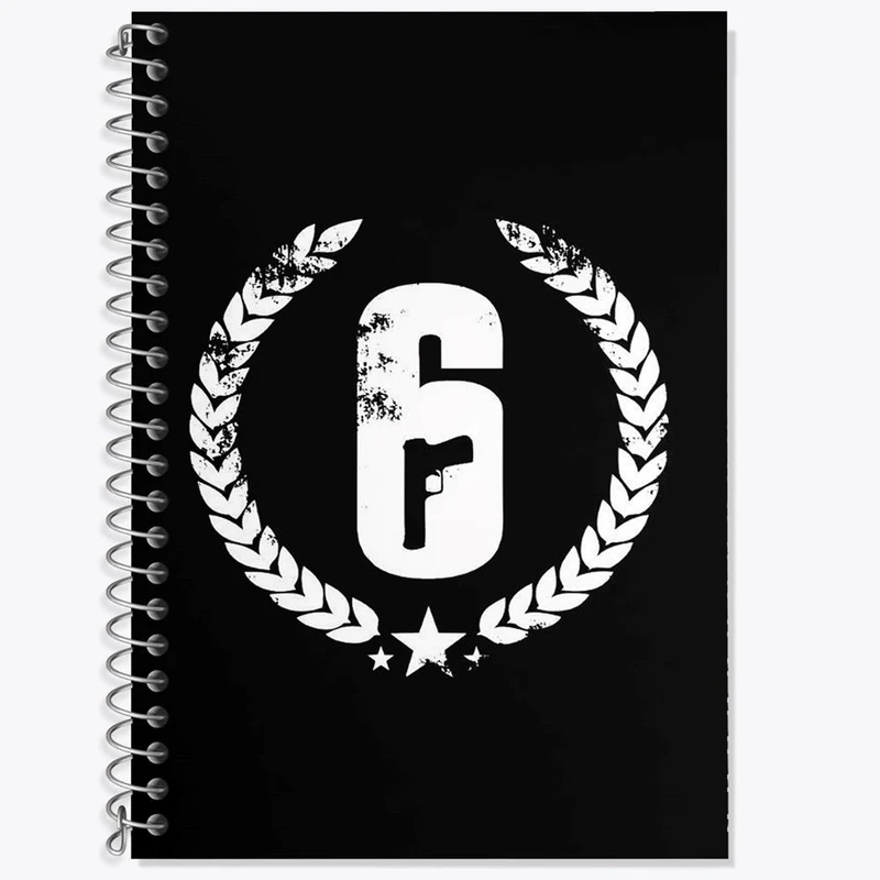 دفتر زبان 50 برگ خندالو مدل سه خط طرح رینبو سیکس Rainbow Six کد 10319
