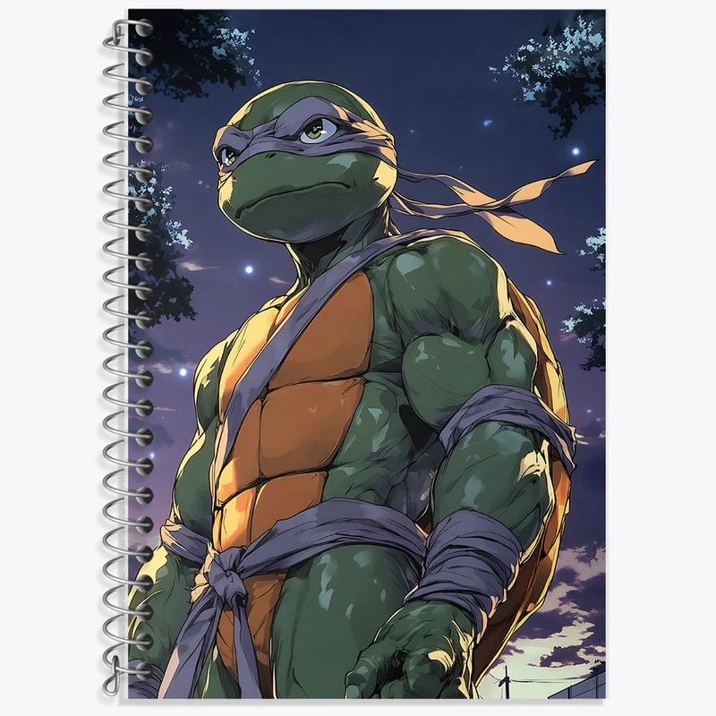 دفتر زبان 50 برگ خندالو مدل سه خط طرح لاکپشت های نینجا کد F5288