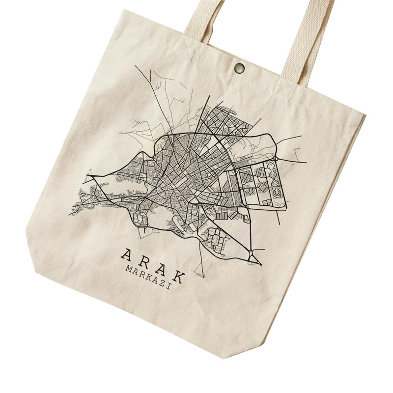 ساک خرید ترمه طراحان ایده مدل نقشه شهر اراک کد map0513 - S