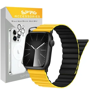 Sprig Silicone Magnetic Link BK Strap For Apple Watch Ultra / Ultra 2 49mm