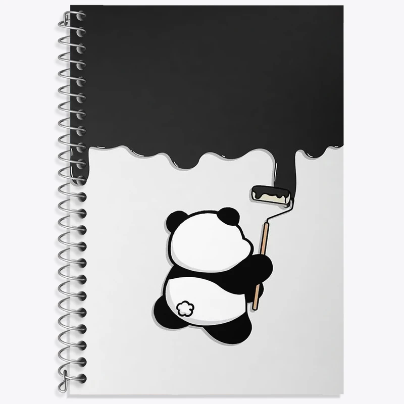 دفتر زبان 50 برگ خندالو مدل سه خط طرح پاندای کیوت کد N1952