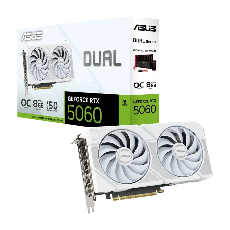 کارت گرافیک ایسوس مدل Dual GeForce RTX 5060 White OC Edition 8GB GDDR7