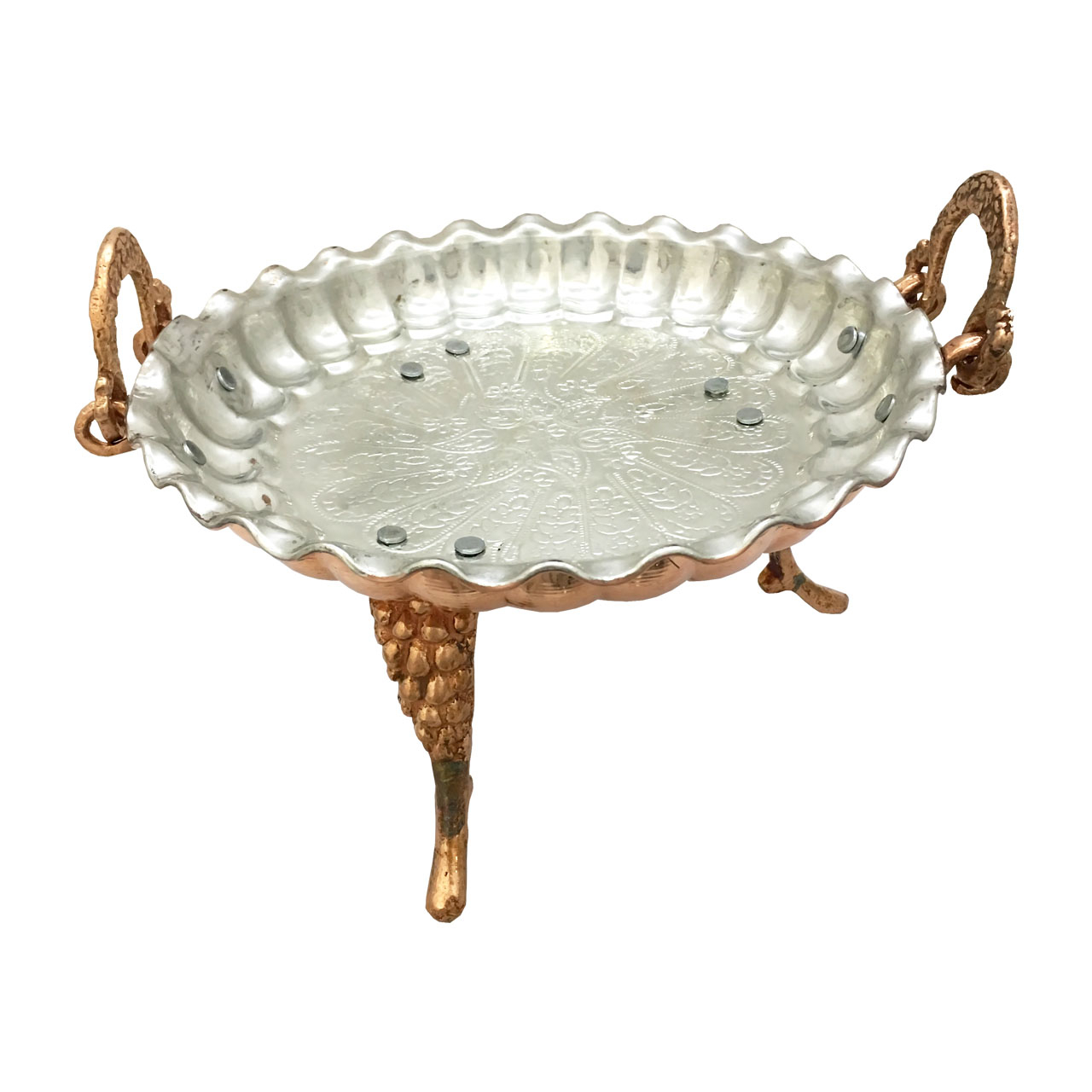 سینی مسی مدل انگشتی پایه وارمر کد 01