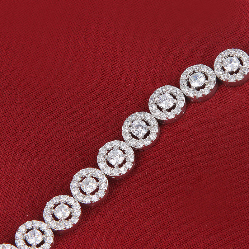 دستبند نقره زنانه مدل آبکاری رادیوم کد DP_599