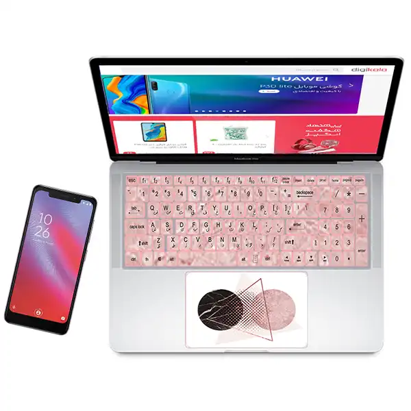 استیکر لپ تاپ راتیانا مدل fantastic19 مناسب برای لپ تاپ 15 تا 17 اینچ به همراه برچسب حروف فارسی کیبورد