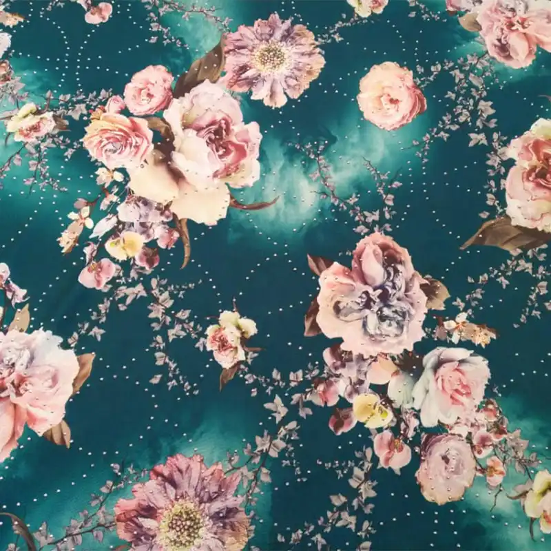 پارچه لباس مدل ریون نگین دار