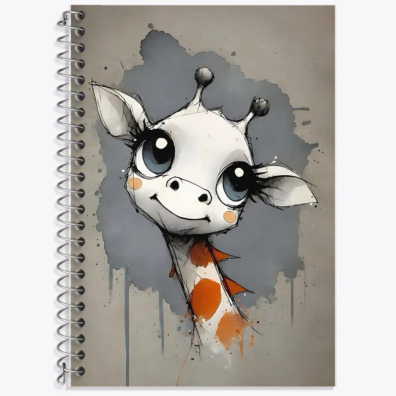 دفتر زبان 50 برگ خندالو مدل دو خط طرح زرافه بامزه کد F7920