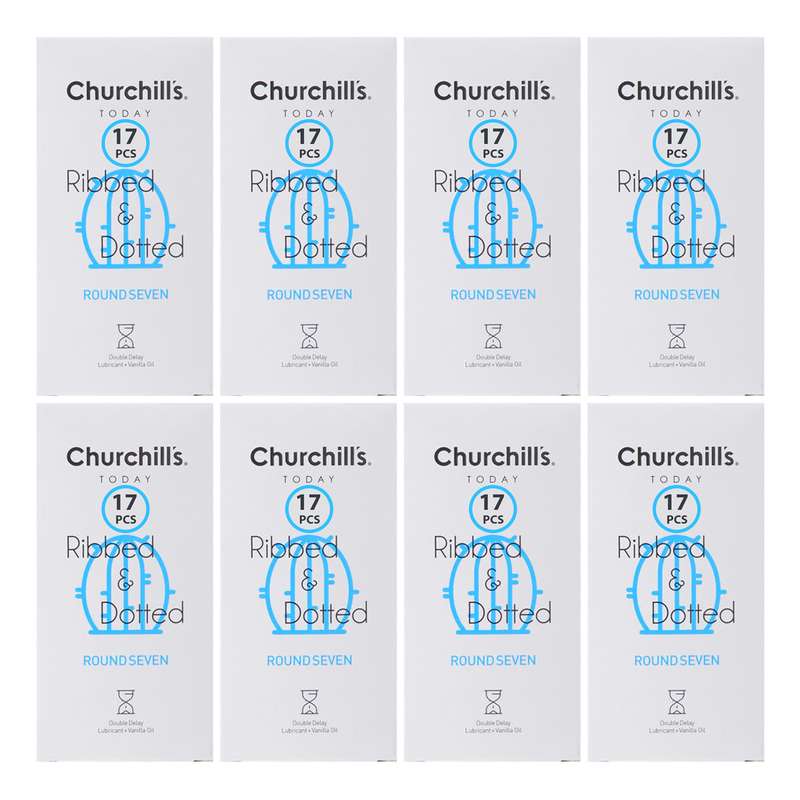 کاندوم چرچیلز مدل CHC_ribbed&dotted-roundseven مجموعه 8 عددی
