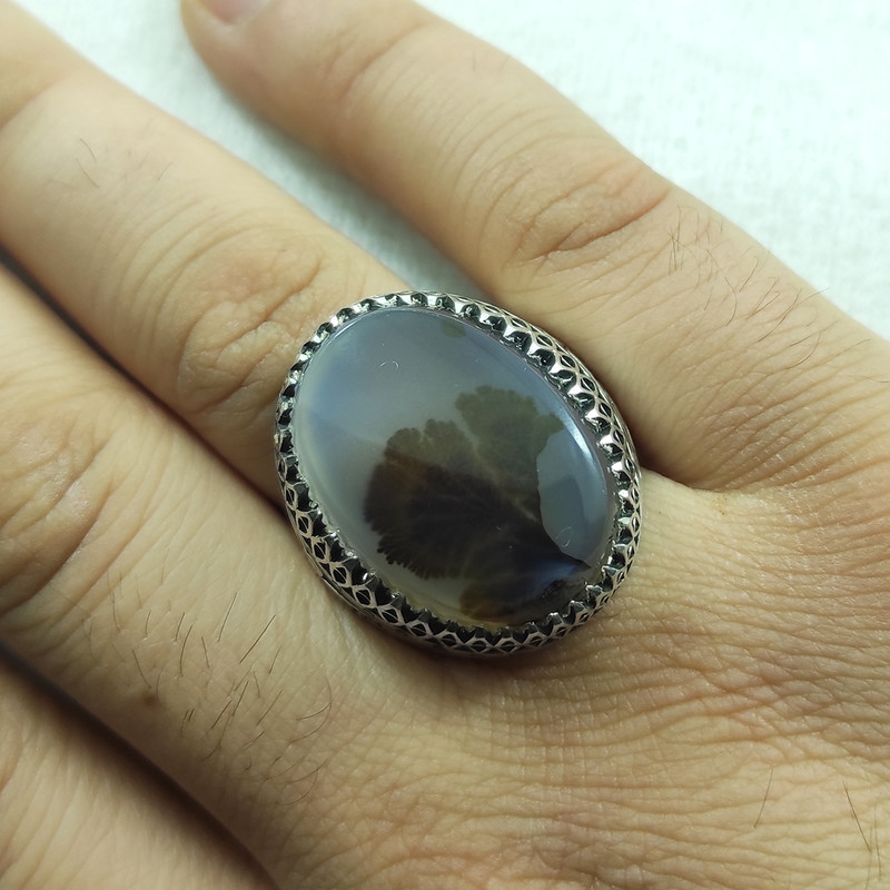 انگشتر نقره مردانه سلین کالا مدل عقیق شجر کد 37 انگشتر نقره مردانه سلین کالا مدل عقیق شجر کد 37