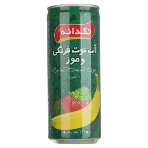 آب توت فرنگی و موز تکدانه حجم 240 میلی لیتر
