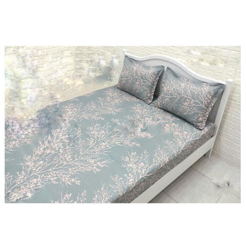 سرویس ملحفه مدل شاخه کد 160 دو نفره سه تکه