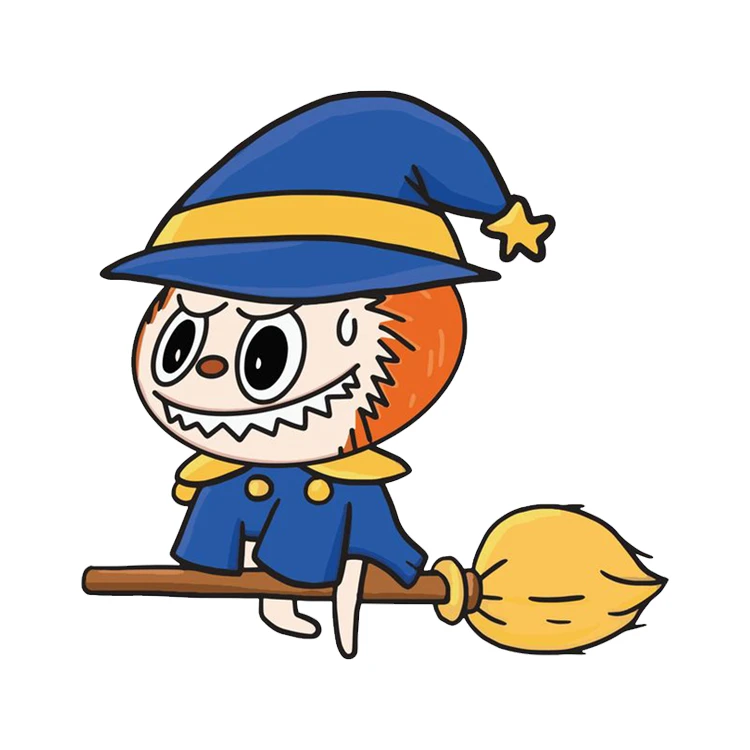 استیکر پارچه و لباس پاد آفرین مدل لبوبو جادوگر کد 121