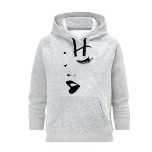 هودی زنانه مدل دختر کد B259 رنگ طوسی