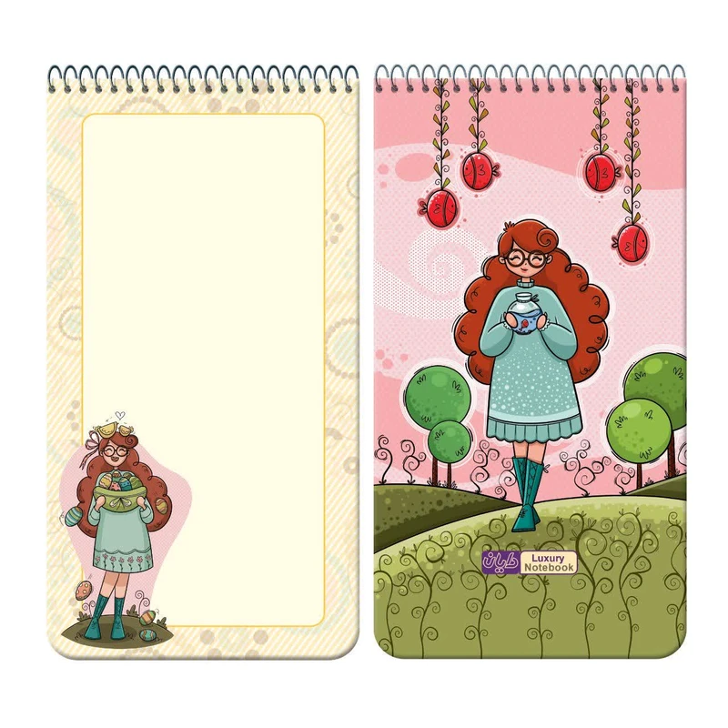 عکس شماره 7 : دفترچه یادداشت 80 برگ دایان مدل حاشیه دار  کد 4378 بسته 8 عددی