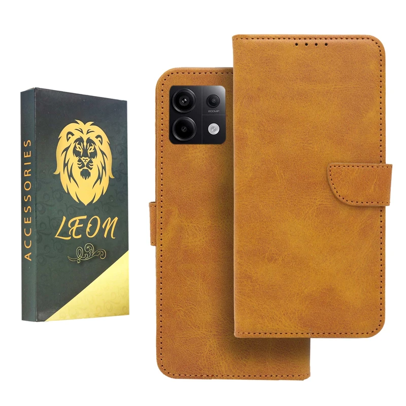 کیف کلاسوری لئون مدل Khoshi مناسب برای گوشی موبایل شیائومی Redmi Note 13 Pro 5G
