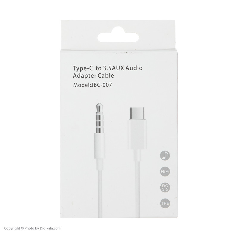کابل تبدیل USB-C به جک 3.5 میلی‌متری مدل JBC-007 طول 1 متر