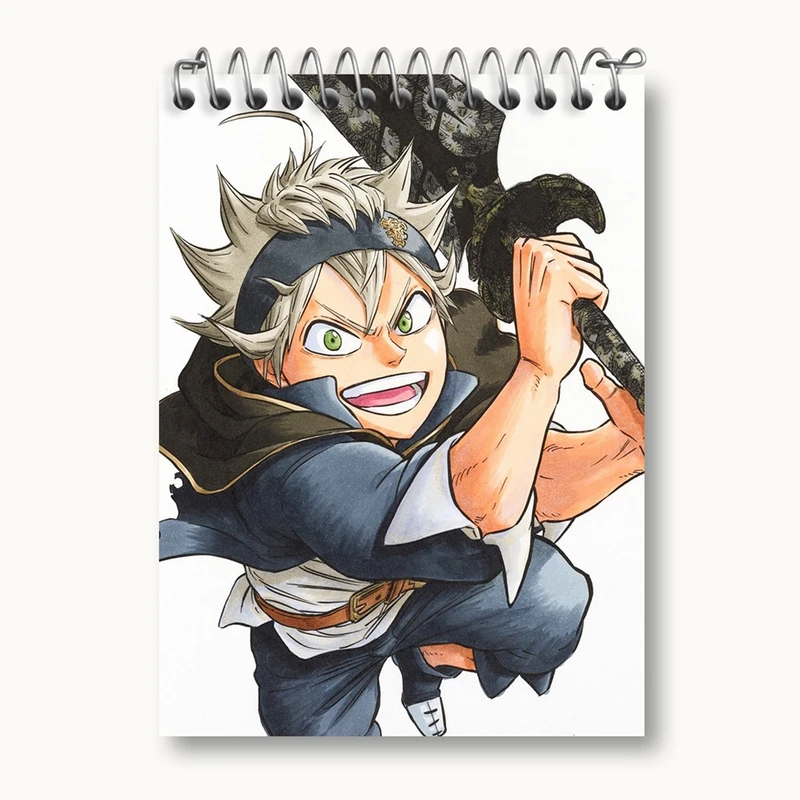 دفتر یادداشت 50 برگ خندالو مدل آستا انیمه بلک کلاور Black Clover کد 11725