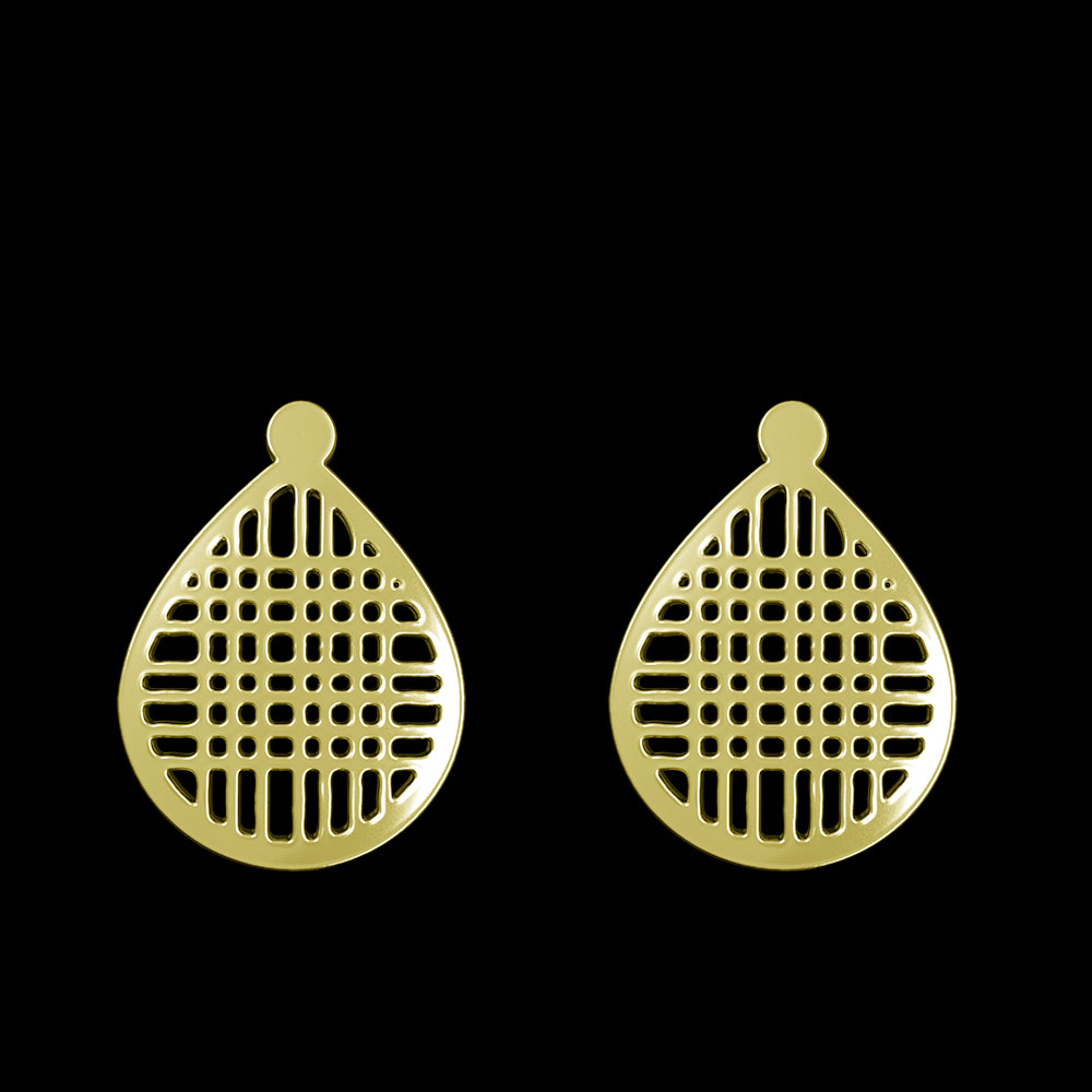 گوشواره طلا 18 عیار زنانه مدوپد مدل هندسی کد GA1-11601