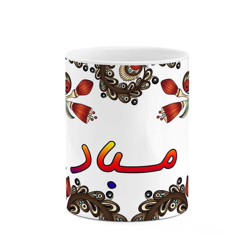 ماگ کاکتی مدل اسم مسباد طرح سنتی گل و بته کد mgh47560
