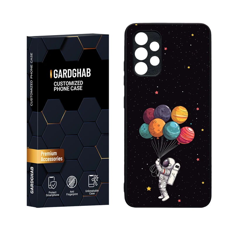 کاور گارد قاب مدل دورژله ای پشت گلس کهکشان مناسب برای گوشی موبایل سامسونگ Galaxy A32 4G