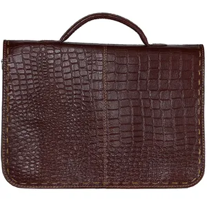 کیف اداری مردانه چرم طبیعی گاوی دست دوز لمونو مدل تکنال کد LK542