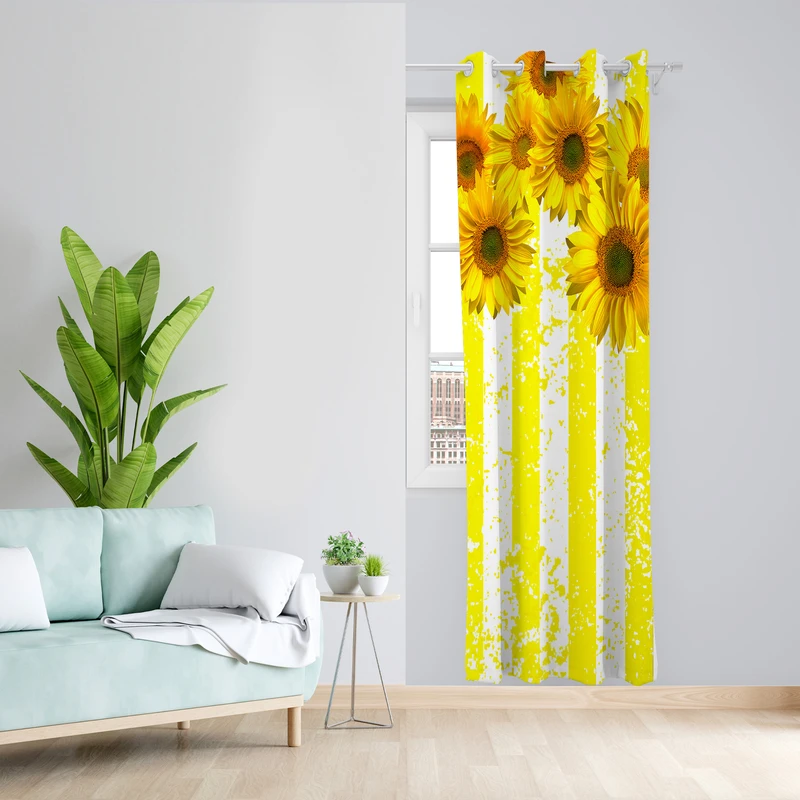 پرده طرح آفتاب گردان مدل مخمل پانچی کد 4118 z سایز 140x200 سانتی متر