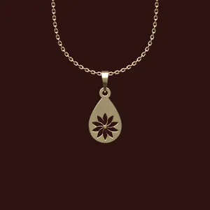 گردنبند طلا 18 عیار زنانه مدوپد مدل گل کد X2-1-1036