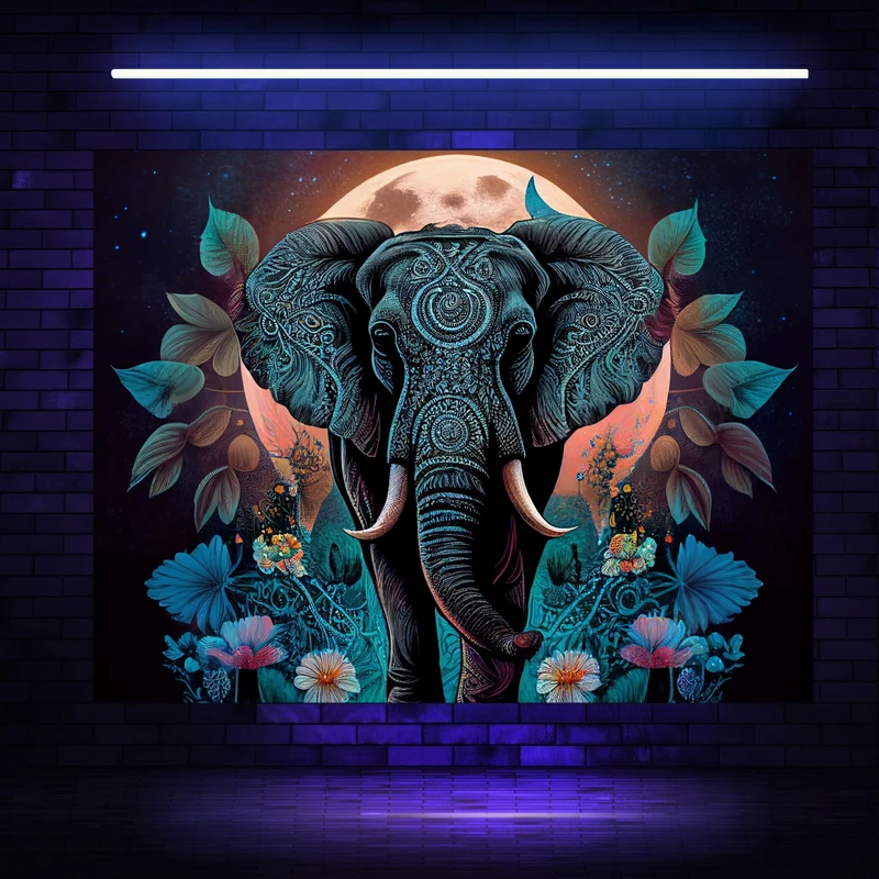 پوستر پارچه ای مدل بک دراپ بلک لایت فیل کد GR1443