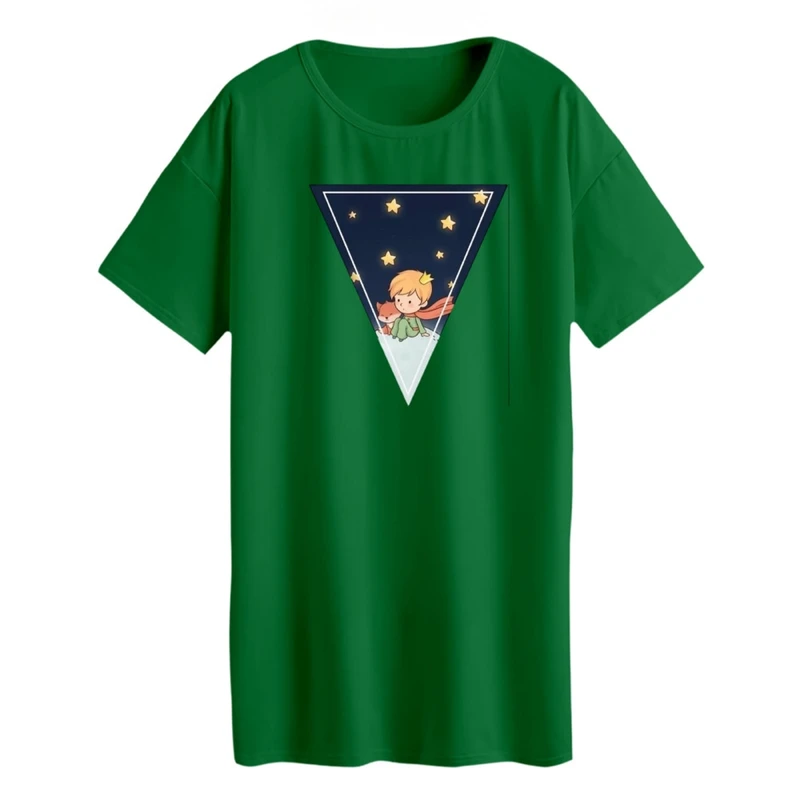 تی شرت لانگ آستین کوتاه زنانه مدل شازده کوچولو مثلث