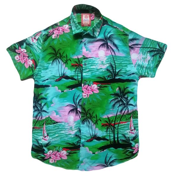 پیراهن آستین کوتاه مردانه سرز مدل هاوایی 1111 رنگ سبز