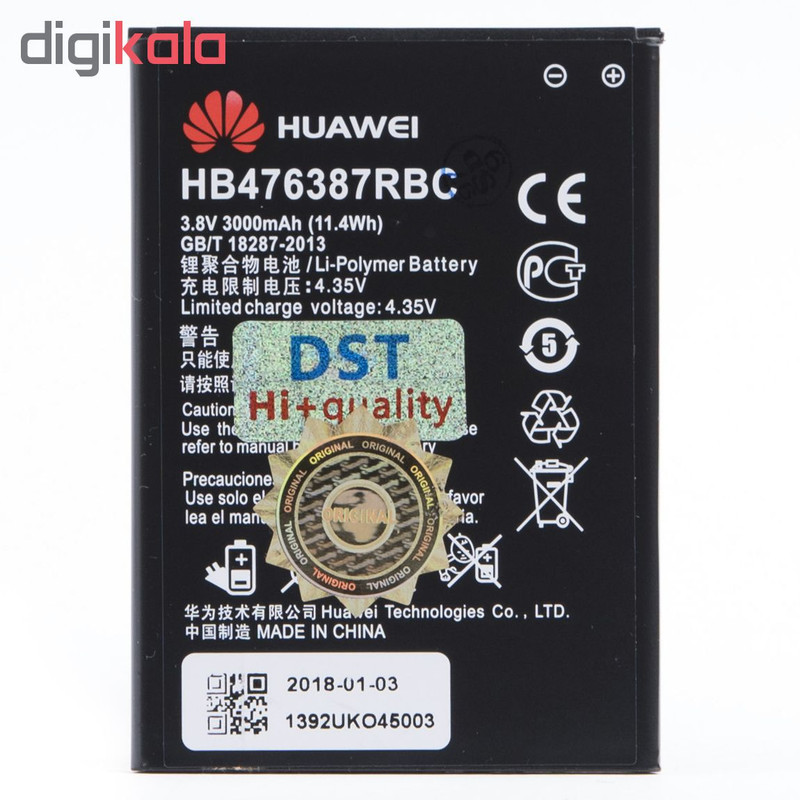 باتری موبایل مدل HB476387RBC ظرفیت 3000 میلی آمپر ساعت مناسب برای گوشی موبایل هوآوی G750