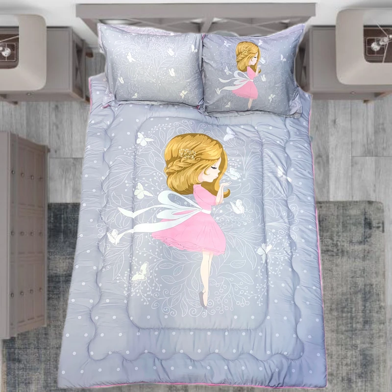 سرویس خواب مدل دختر پروانه ای یک نفره چهار تکه