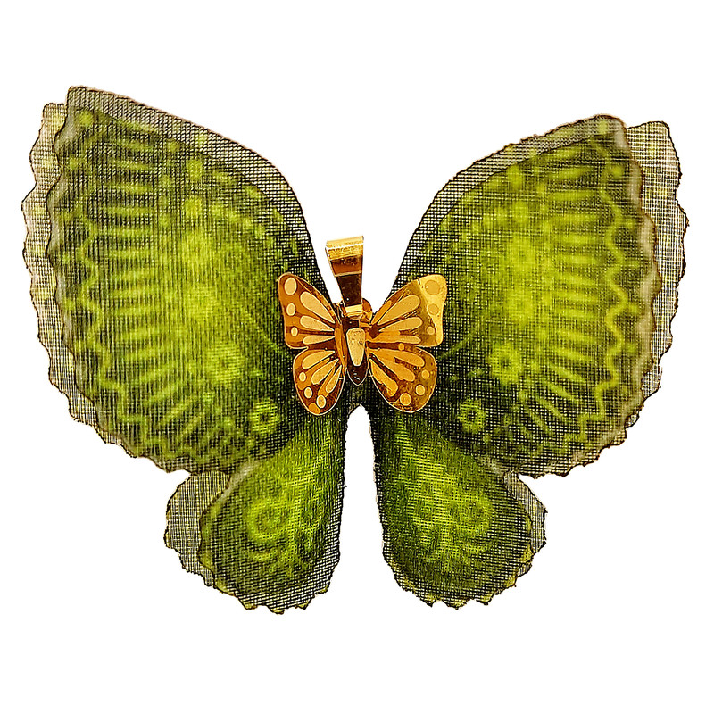 آویز گردنبند طلا 18 عیار زنانه مدل پروانه کادویی کد 54-180