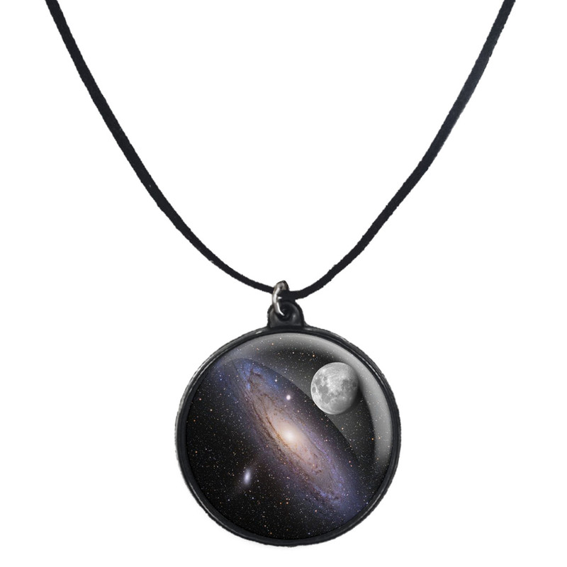 گردنبند پرمانه طرح کهکشان کد pmb.23941 مدل دو طرفه